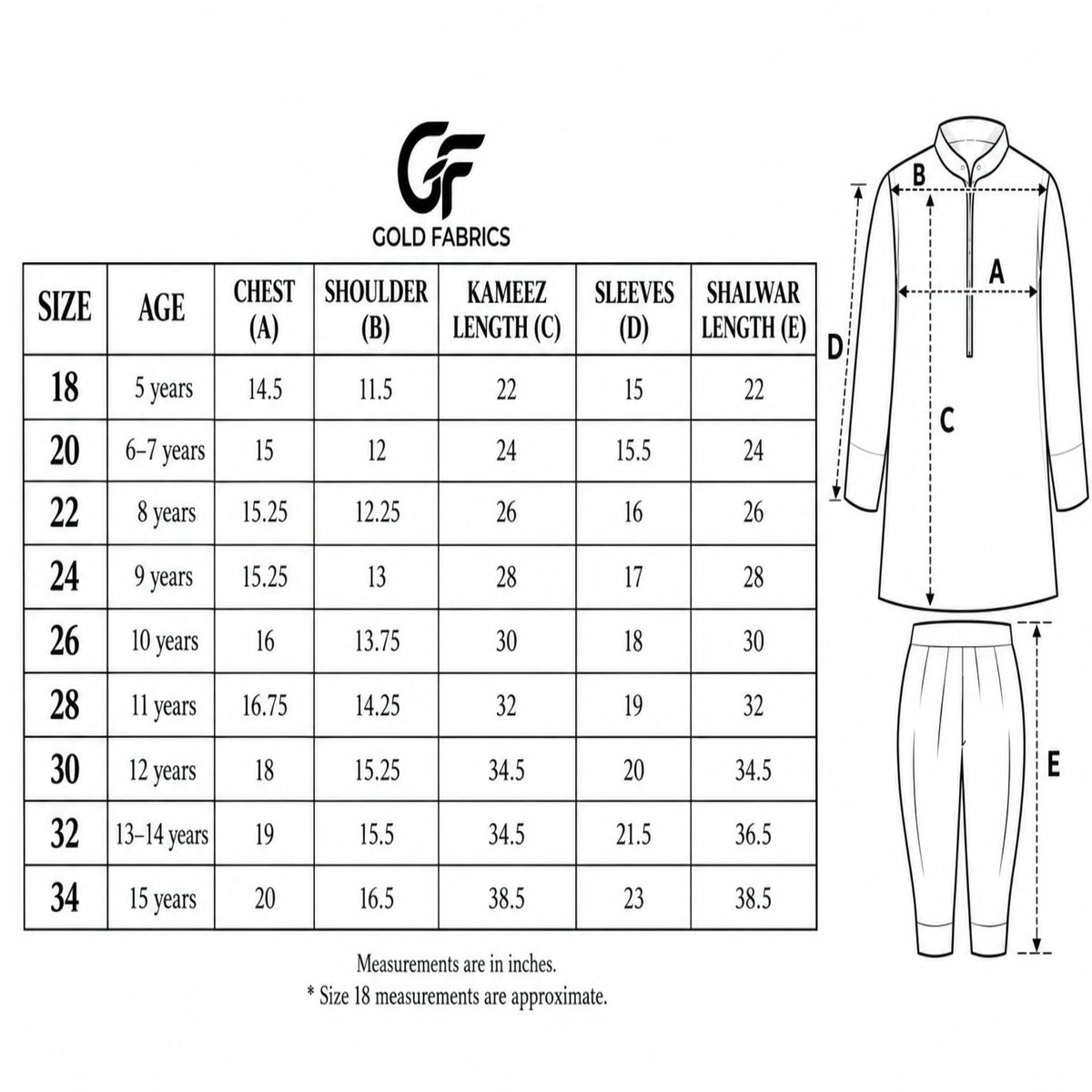 Size chart