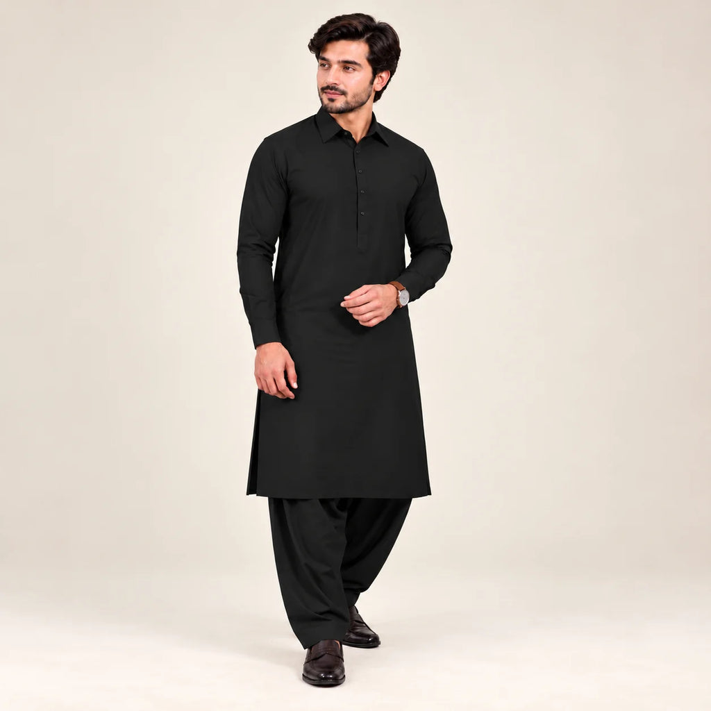 Men’s Winter Unstitched Fabric — Black — styling inspiration