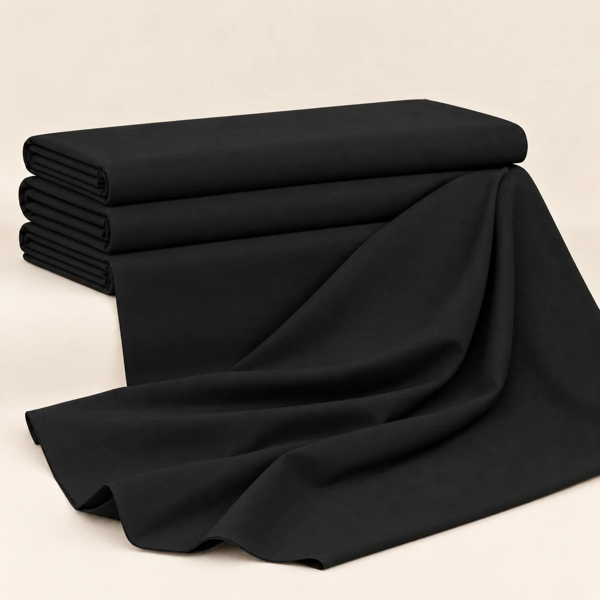 Men’s Winter Unstitched Fabric — Black — studio fabric view