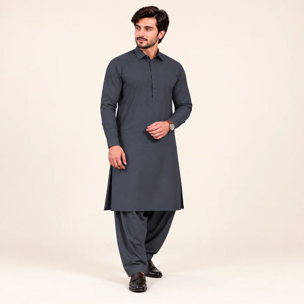 Men’s Winter Unstitched Fabric — Charcoal — styling inspiration