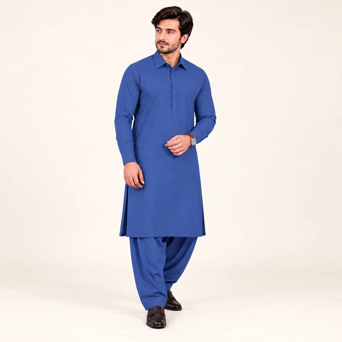 Men’s Winter Unstitched Fabric — Royal Blue — styling inspiration