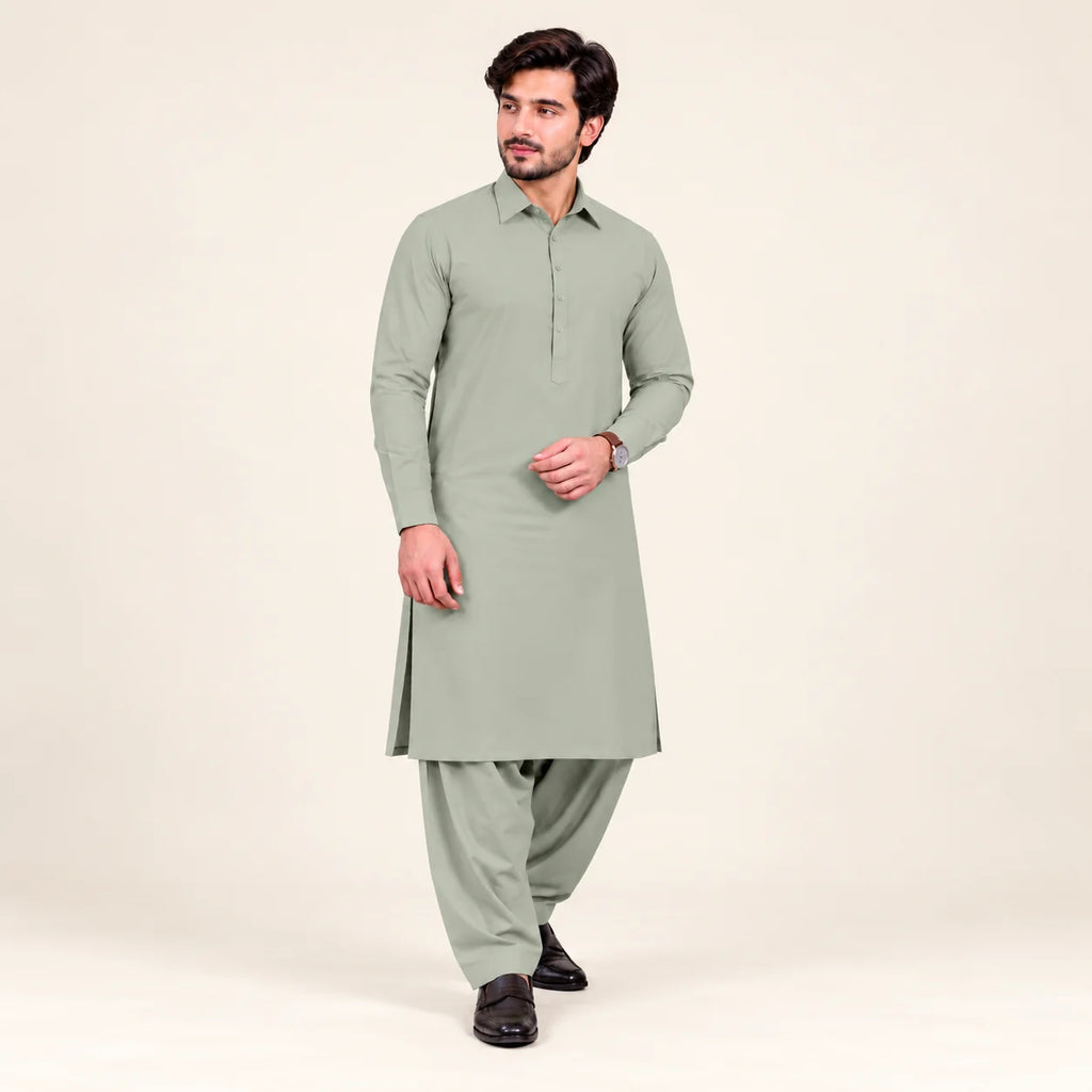 Men’s Winter Unstitched Fabric — Sage — styling inspiration